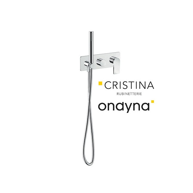 Façade douche/bain douche 2 sorties chromé - CRISTINA ONDYNA BA60251 