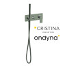 Façade douche/bain douche 2 sorties chrome noir brosse - CRISTINA ONDYNA BA60275
