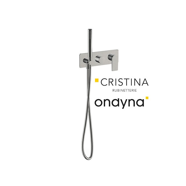 Façade douche/bain douche 2 sorties metal brosse - CRISTINA ONDYNA BA60277 
