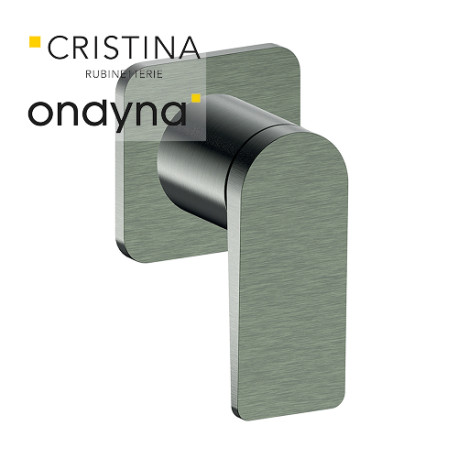 Mitigeur douche blade encastre complet chrome noir brosse - CRISTINA ONDYNA BA63875 