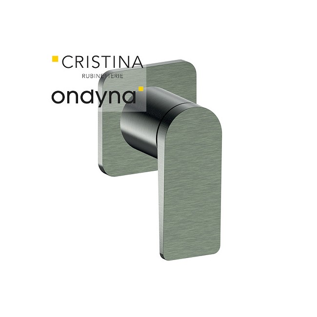 Mitigeur douche blade  encastre complet chrome noir brosse - CRISTINA ONDYNA BA63875 