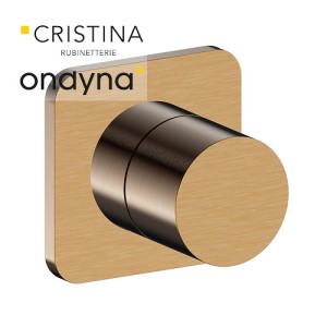 Inverseur blade encastre complet 2 sorties or rose brosse - CRISTINA ONDYNA BA68334P 