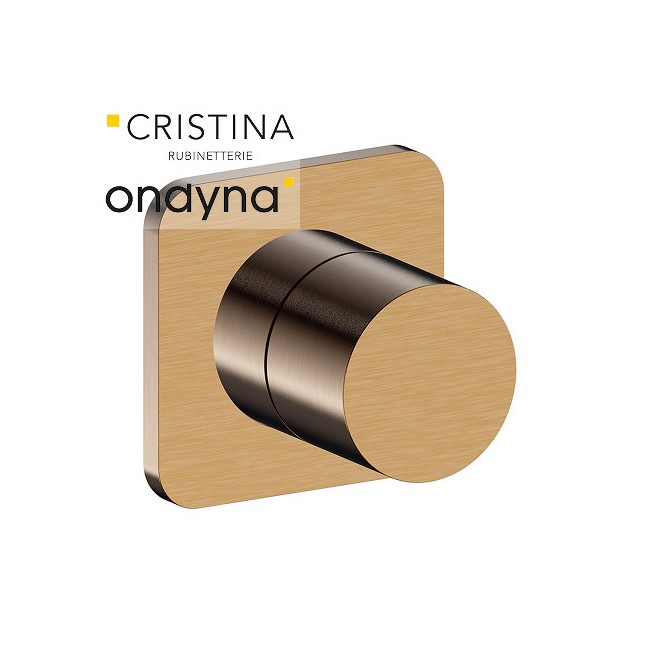 Inverseur blade encastre complet 2 sorties or rose brosse - CRISTINA ONDYNA BA68334P 