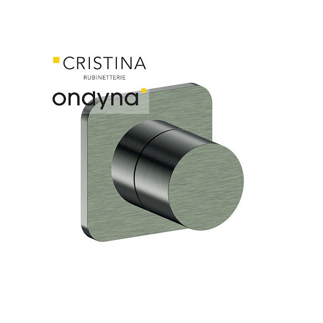 Inverseur blade encastre complet 2 sorties chrome noir bross - CRISTINA ONDYNA BA68375 