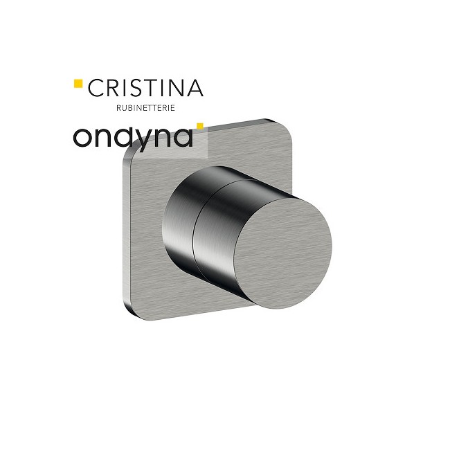 Inverseur blade encastre complet 2 sorties metal brosse - CRISTINA ONDYNA BA68377 