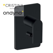 Façade douche encastree mitigeur 2 sorties black mat - CRISTINA ONDYNA BA68913 