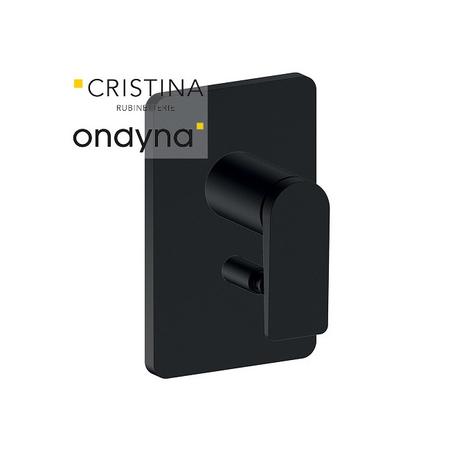 Façade douche encastree mitigeur 2 sorties black mat - CRISTINA ONDYNA BA68913 