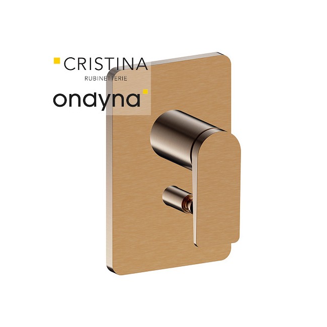 Façade douche encastree mitigeur 2 sorties or rose brosse - CRISTINA ONDYNA BA68934P 