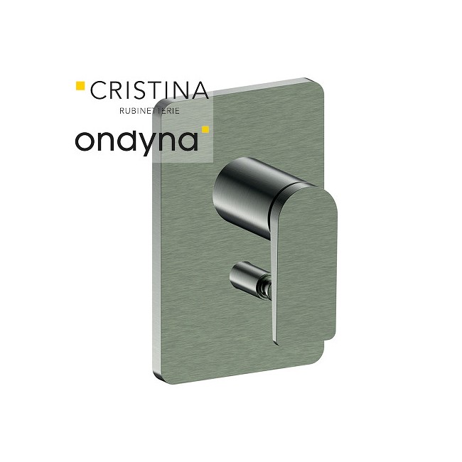 Façade douche encastree mitigeur 2 sorties chrome noir bross - CRISTINA ONDYNA BA68975 