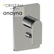 Façade douche encastree mitigeur 2 sorties metal brosse - CRISTINA ONDYNA BA68977 