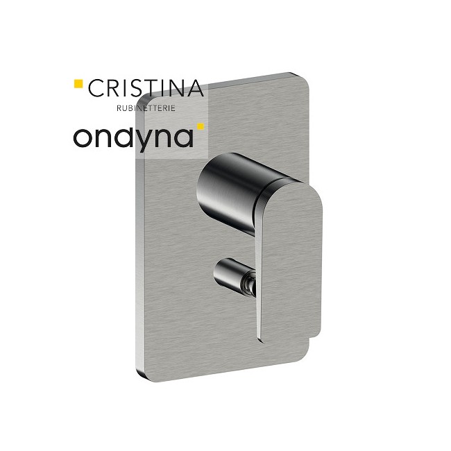 Façade douche encastree mitigeur 2 sorties metal brosse - CRISTINA ONDYNA BA68977 