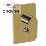 Façade douche encastree mitigeur 2 sorties or brosse - CRISTINA ONDYNA BA68996P 