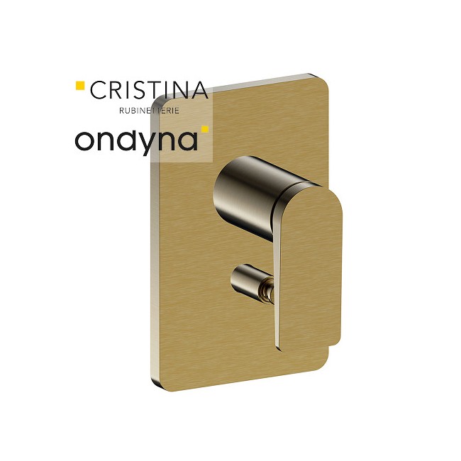 Façade douche encastree mitigeur 2 sorties or brosse - CRISTINA ONDYNA BA68996P 