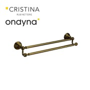 Porte serviettes double 60cm museo vieux bronze - CRISTINA ONDYNA CA21793 