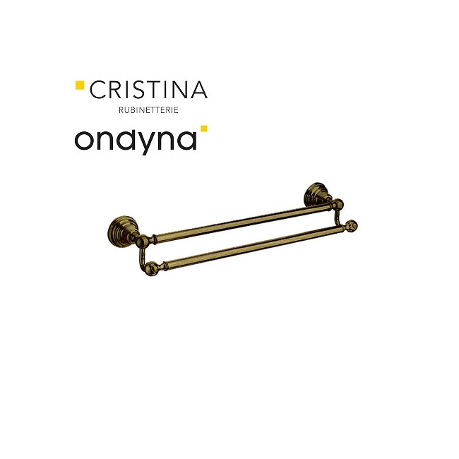 Porte serviettes double 60cm museo vieux bronze - CRISTINA ONDYNA CA21793 