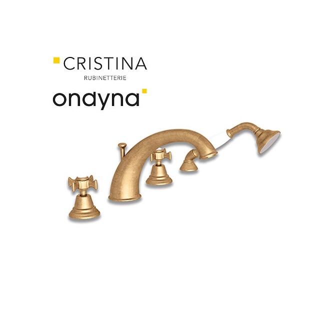 Bain/douche chambord 4 trous sur gorge vieux bronze mat - CRISTINA ONDYNA CH10493 
