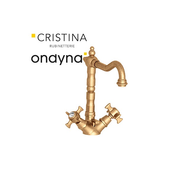 Lavabo chambord bec potence mobile vieux bronze mat +vidage - CRISTINA ONDYNA CH11193 