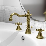 Lavabo chambord 3 trous bec potence vieux bronze mat +vidage - CRISTINA ONDYNA CH11293 