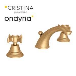 Lavabo chambord 3 trous vieux bronze mat +vidage - CRISTINA ONDYNA CH11393 