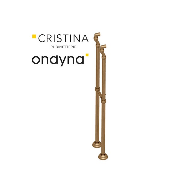 2 colonnettes sur pied 900 mm f1/2" - m3/4" vieux bronze mat - CRISTINA ONDYNA CH16293 