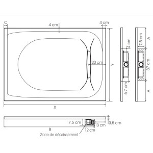 Receveur extra-plat 90X90 Kinediva Blanc - KINEDO RD180