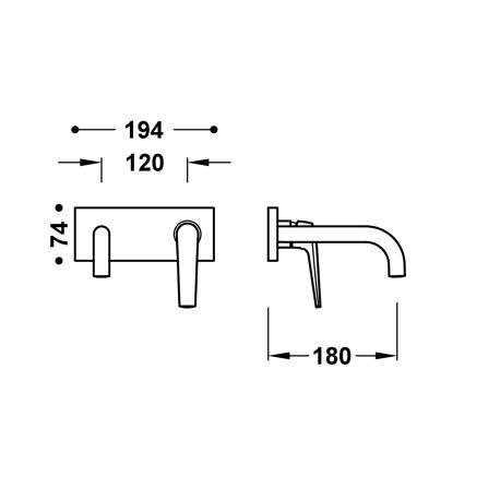 Façade mitigeur lavabo Chrome - TRES 28130023 