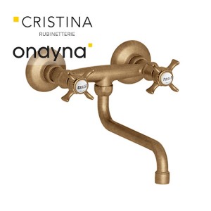 Évier chambord mural bec dessous mobile vieux bronze mat - CRISTINA ONDYNA CH12493 
