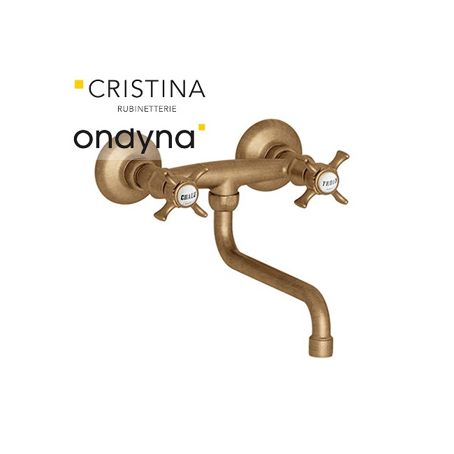 Évier chambord mural bec dessous mobile vieux bronze mat - CRISTINA ONDYNA CH12493 