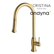 Évier retro canova avec douchette bi-jets vieux bronze mat - CRISTINA ONDYNA KA53093 