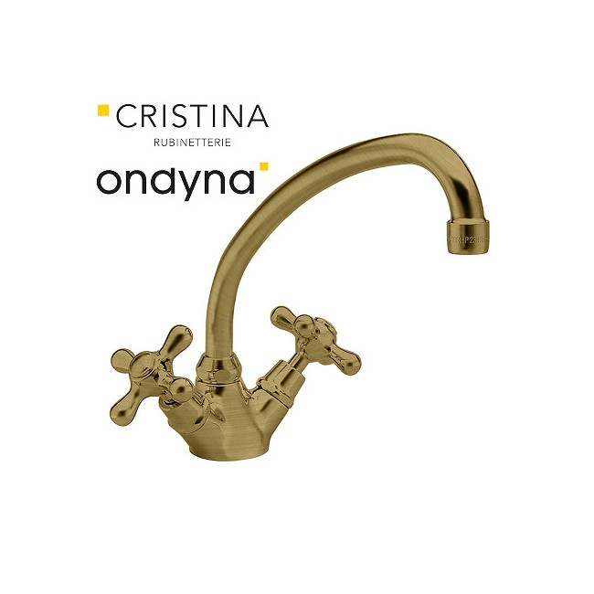 Évier impero bec col de cygne vieux bronze mat - CRISTINA ONDYNA KI46293 