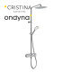 Colonne de douche porte savon + pomme ronde omega chromé - CRISTINA ONDYNA OG48751