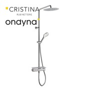 Colonne de douche porte savon  + pomme ronde omega chromé - CRISTINA ONDYNA OG48751 