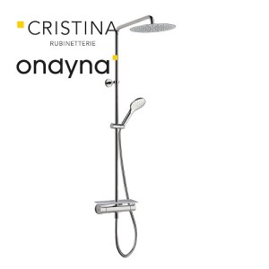 Colonne de douche porte savon  + pomme ronde omega chromé - CRISTINA ONDYNA OG48751 