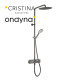 Colonne de douche porte savon omega chromé noir brossé - CRISTINA ONDYNA OG48775