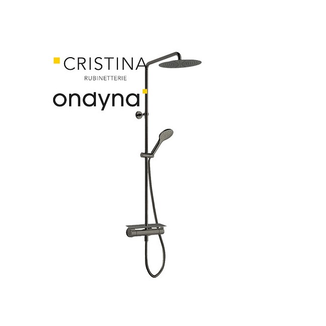 Colonne de douche porte savon omega métal brossé - CRISTINA ONDYNA OG48777 