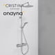Colonne de douche thermostatique pomme rond 25 metal brosse - CRISTINA ONDYNA OG48877