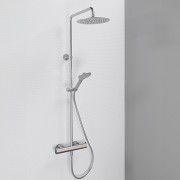 Colonne de douche thermostatique pomme rond 25 metal brosse - CRISTINA ONDYNA OG48877 