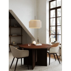 Takai Pendel E27 Bruneret Messing/Stof - NORDLUX 2320403018 