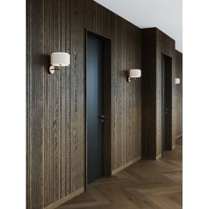 Takai Væg E27 Bruneret Messing Beige Skærm - NORDLUX 2320421018 