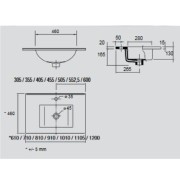 Vasque IBERIA 610 pour meuble salle de bain FUSION CHROME- SALGAR 14711 