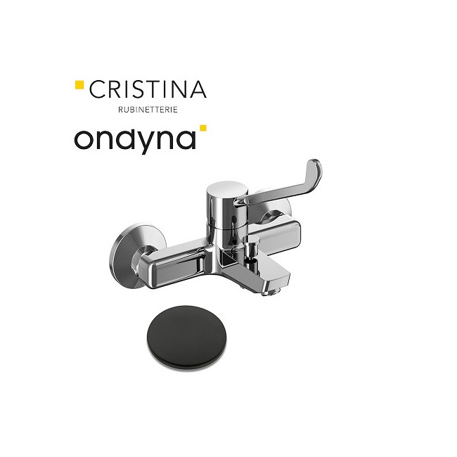 Mitigeur bain douche poignee pmr black mat - CRISTINA ONDYNA PC10713 