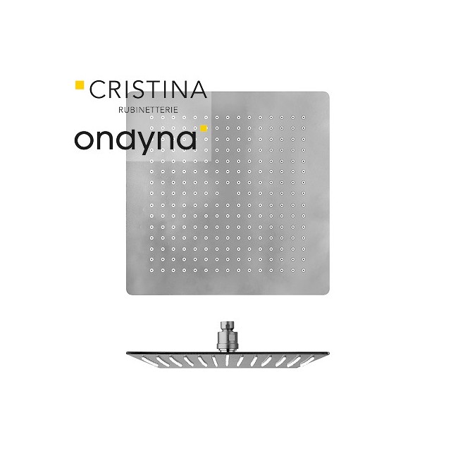 Pomme de douche sandwich inox carre d 25 cm anticalcaire - CRISTINA ONDYNA PD09877 