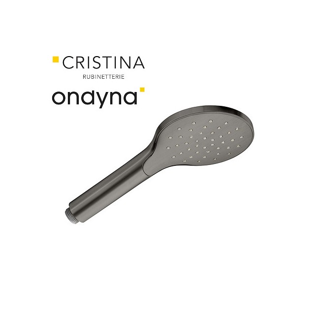 Douchette monojet ronde chrome noir brosse - CRISTINA ONDYNA PD18475 