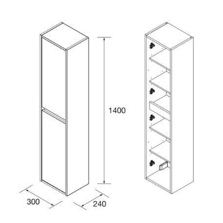 Colonne suspendue 1400 Noja White Satin - SALGAR 104361