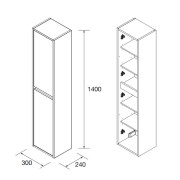 Colonne suspendue 1400 Noja White Satin - SALGAR 104361