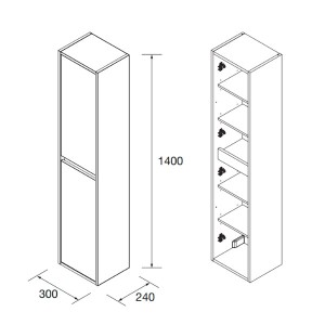 Colonne suspendue 1400 Noja White Satin - SALGAR 104361