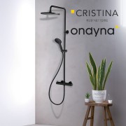 Colonne de douche thermostatique prime black - CRISTINA ONDYNA PE45813 