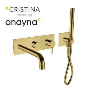 Façade de douche mitigeur 2 sorties ac douchette phi or bros - CRISTINA ONDYNA PH10296P 