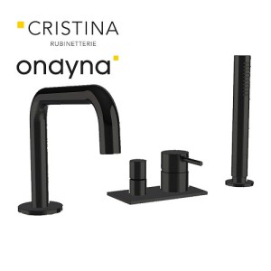 Mitigeur bain-douche 4 trous sur gorge blackmat phi - CRISTINA ONDYNA PH18113 