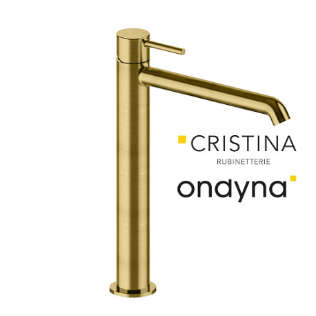 Lavabo mitigeur haut avec vidage up&down phi or brosse - CRISTINA ONDYNA PH22296P 